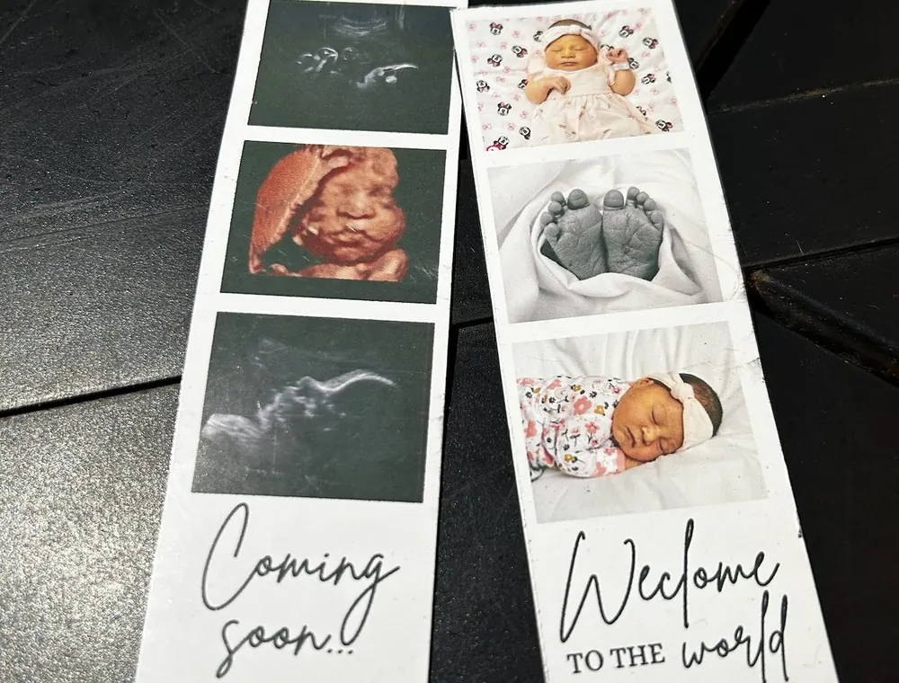 Baby shower photo magnet favors with personalized photos