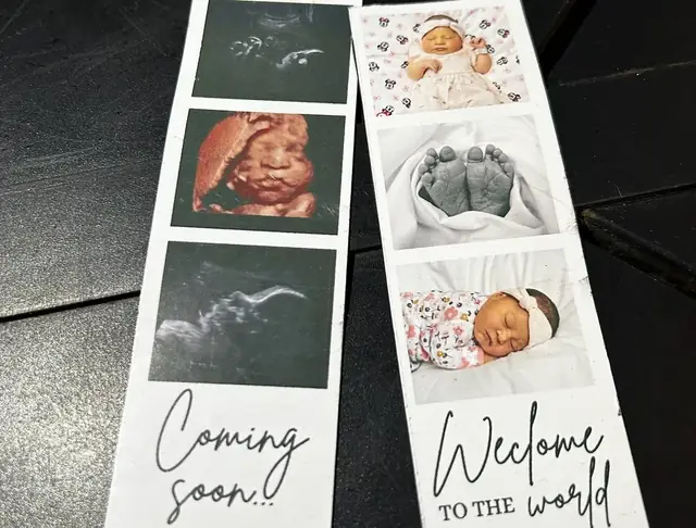 Baby shower photo magnets